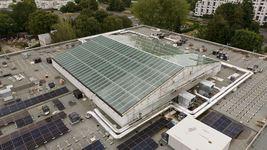 Vue aérienne de la BU SHS en rénovation 